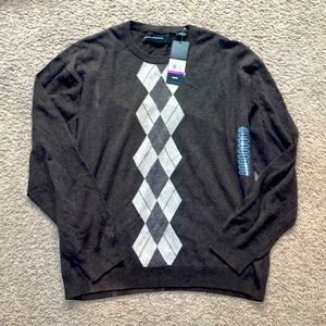 Perry Ellis Portfolio Chocolate Heather Diamond/ Argyle Front Pattern Size XXL